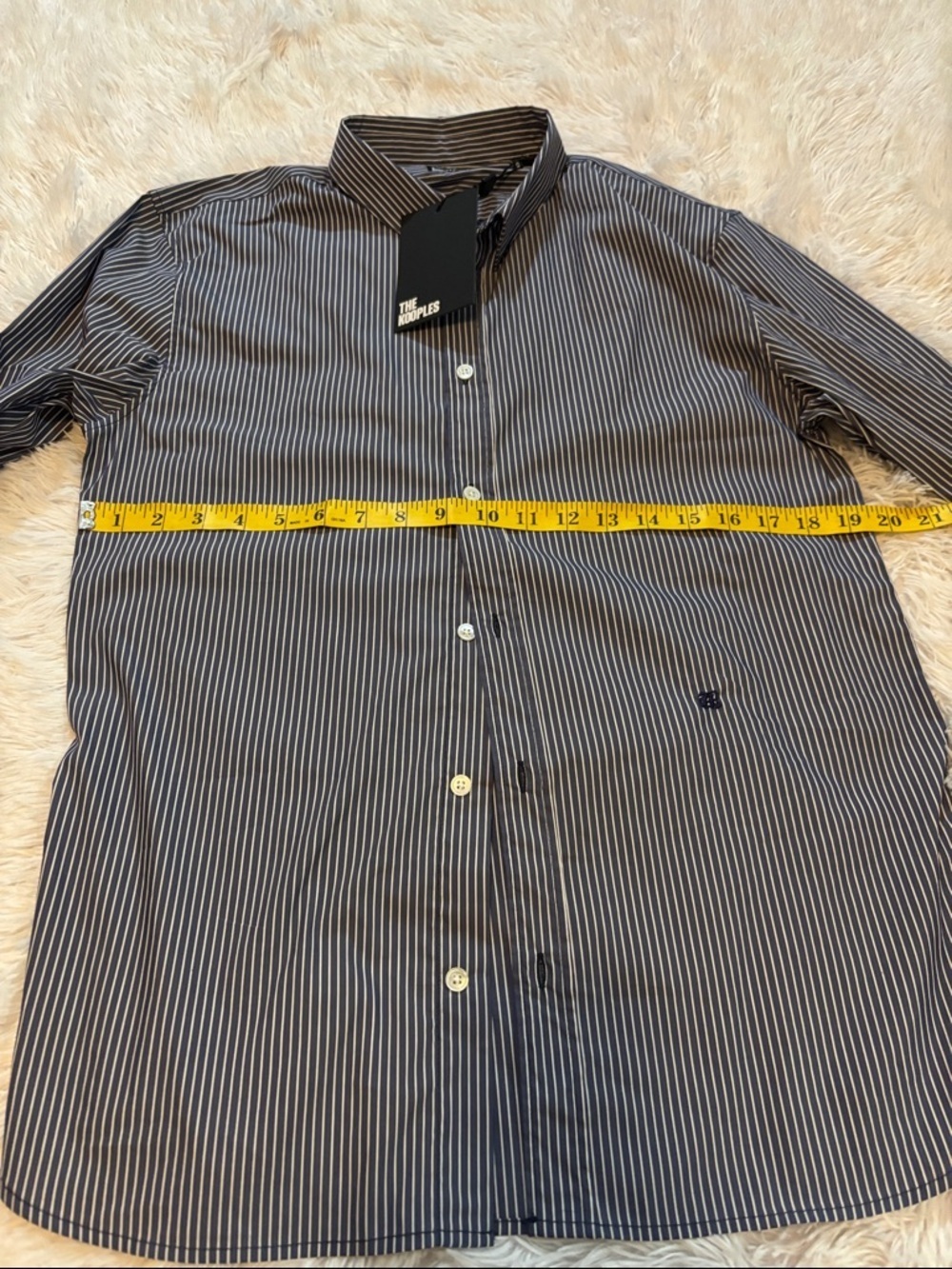 The Kooples Navy and White Pinstripe Button-Down Shirt - Picture 6 of 8